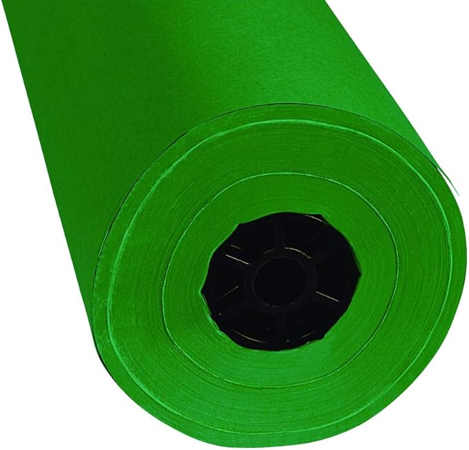Colorations Arts and Crafts Paper Roll - 36" x 1000', Holiday Green, Dual Surface, Markers, Finger Paints, Painting, Watercolors, Acrylic Paints, Wall Art, Bulletin Board Paper, Crafts (Item # DSHG)