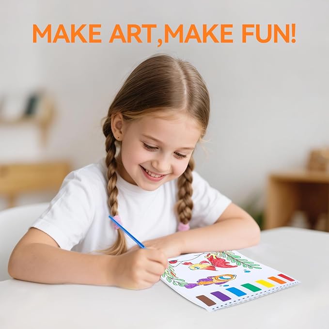 PIRIE Paint with Water Coloring Books for Kids,Watercolor Painting Sets Painting Activity for Kids Ages 3 4 5 6 7 8+,Birthday Gifts Arts & Crafts Toy (Animal)