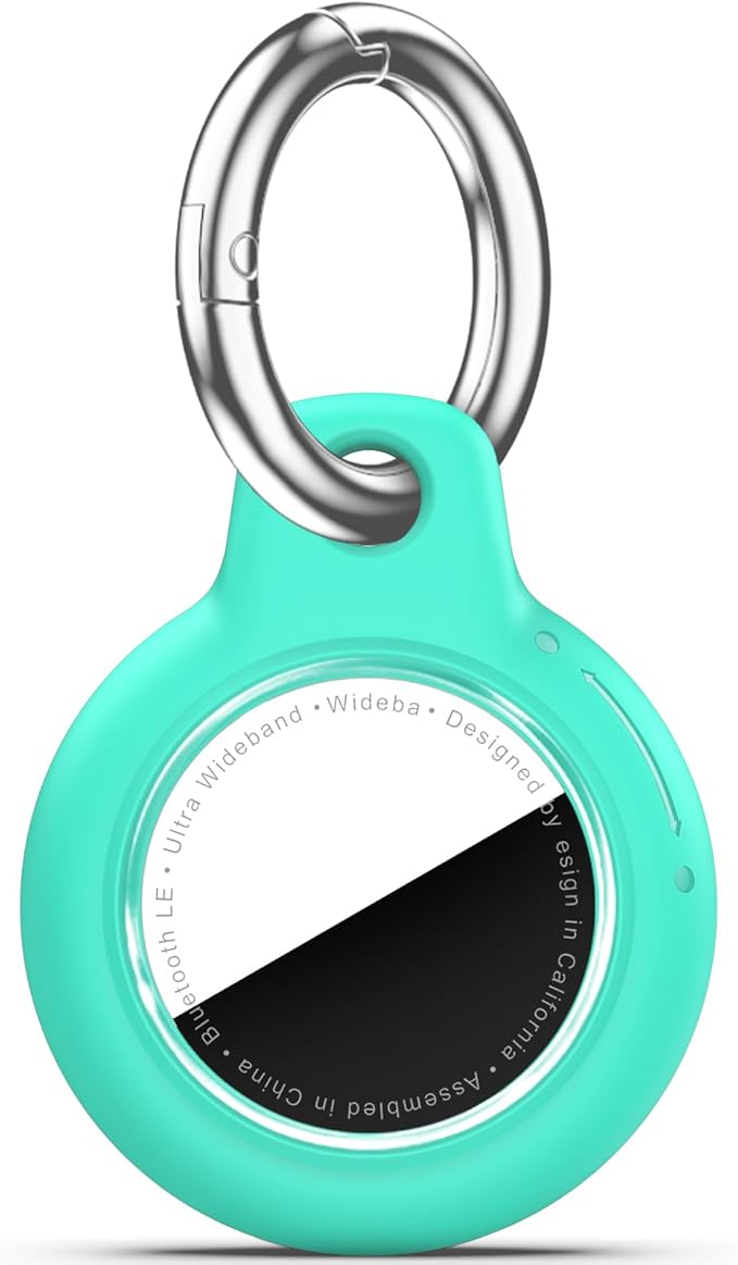 Upgrade Waterproof Airtags Holder with Apple Airtags Keychain, Hard PC Air Tag Case, Anti-Scratch & Shock Air tag Holder,Men's Women's Keyrings & Keychains, for Dog,Car Key,Luggage -Mint Green