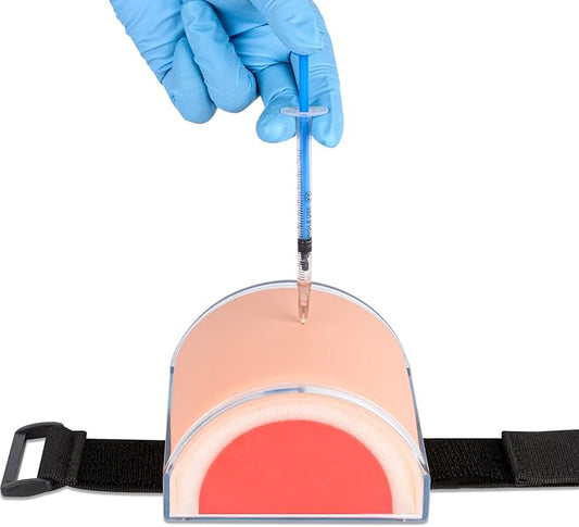 IM,SQ Injection Practice Pad Model with Skin, Subcutaneous Tissue and Muscle Layer for Nurse and Medical Student Training, Wearable Design