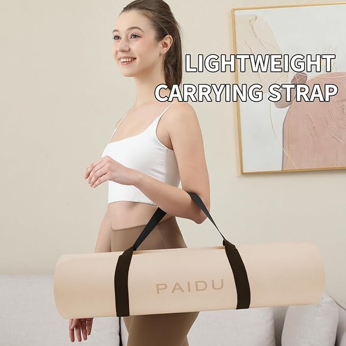 Yoga Mat Non Slip Anti-tear,extra thick-2/5 inch（10MM）High Resiliency Professional POE Yoga Mats for Women Men Kids,72"x24"inch,Workout, Yoga, Pilates and Floor Exercise, with Carrier Strap