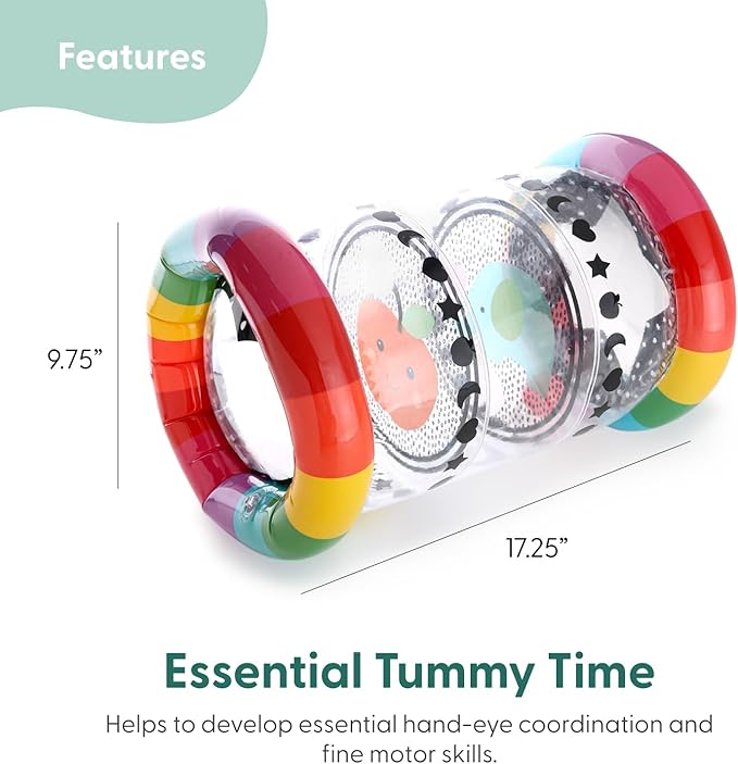 The Peanutshell Inflatable Tummy Time Roller - Crawling Toys for Babies, Soft & Supportive Baby Tummy Time Roller, Water-Friendly Crawling Toys for 6-12 Months - Montessori