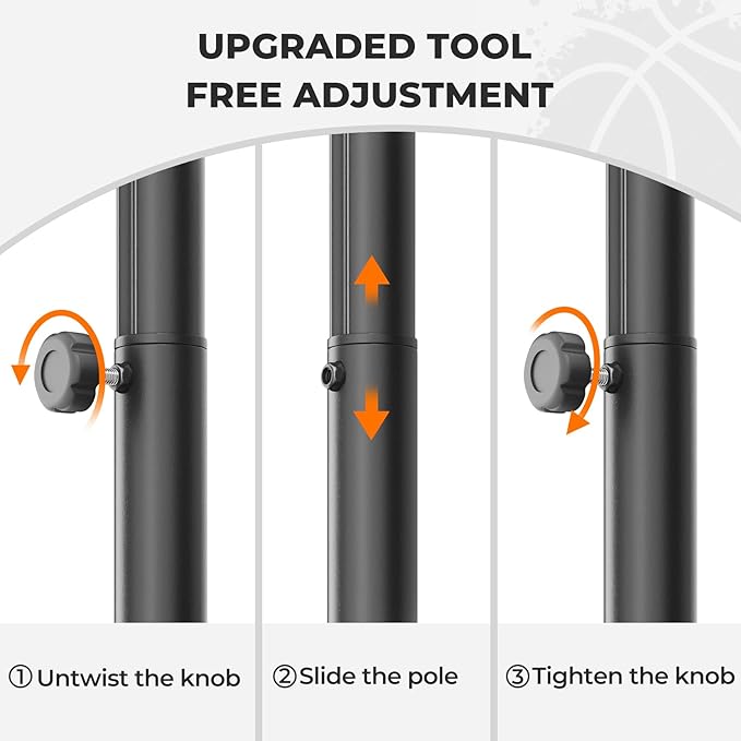 Kids Basketball Hoop, 3.6-7 FT Height Easy Adjustable, Portable Basketball Hoop Outdoor Indoor for Kids/Teens/Youth, 30" Backboard