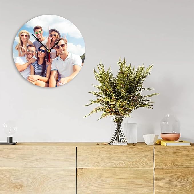 Generic Custom Clocks for Walls Personalized Clocks with Picture Customize Gifts for Kitchen Bathroom Home Wedding Friend Family Lover, 10inch-25cm