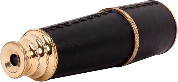 24" Handheld Nautical Brass Telescope with Wooden Box - Pirate Collectibles.