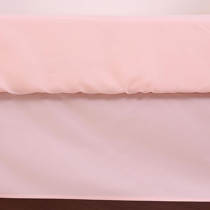 Cloele 3 Pieces Crib Bedding Set for Girls,Standard Size Pink Ruffled Nursery Crib Baby Bedding Set Includes Comforter Fitted Sheet Crib Skirt -Girls Solid Seersucker Ruffle Quilt