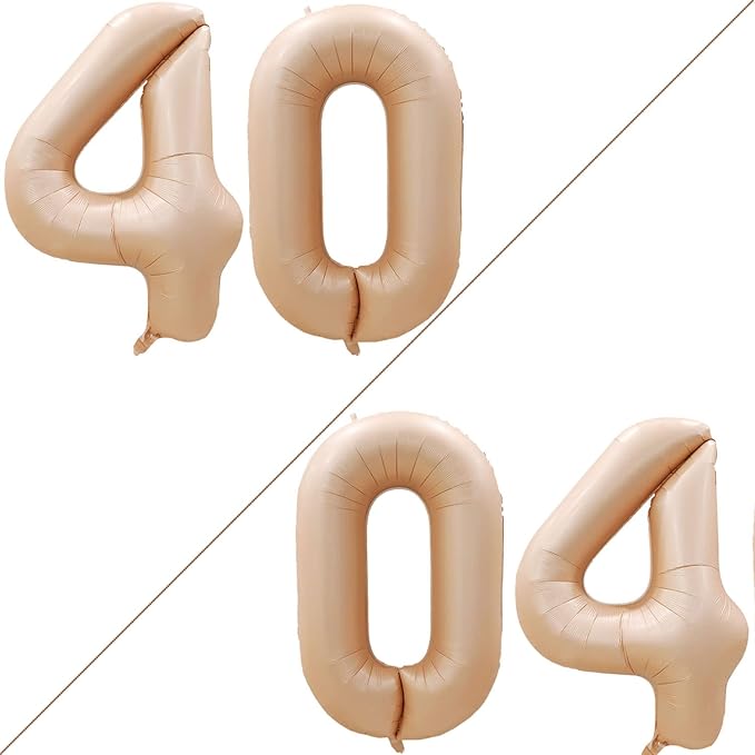 GOER Number 40 Balloons for 40th Birthday Party Decorations,42 Inch Jumbo Foil Helium Balloons for 40th Anniversary (Caramel)