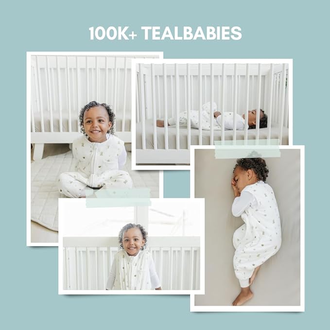 Tealbee DREAMSUIT: Toddler Sleep Sack with Feet 3T 4T - 0.8 TOG Lightweight Baby Wearable Blanket for Walkers - Rayon Made from Bamboo, Organic Cotton Sleeping Bag - Cactus
