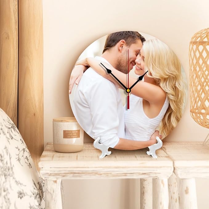 Generic Custom Clocks for Walls Personalized Picture Hanging Time Clocks Customized Round Clock for Birthday Wedding Present Family Friends Gifts, 12inch-30cm