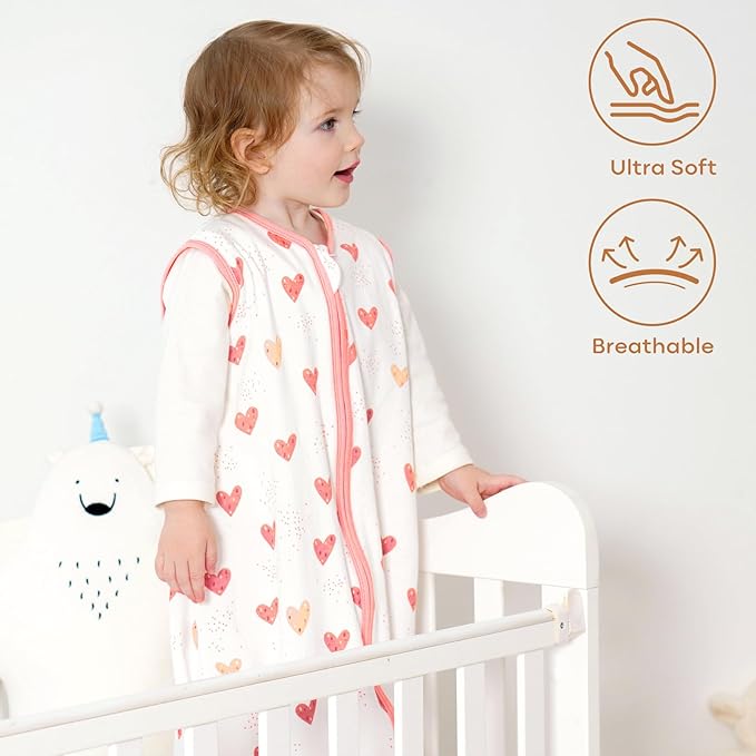 Yoofoss Baby Sleep Sack 0-6 Months Baby Wearable Blanket 100% Organic Cotton 2-Way Zipper TOG 0.5 Toddler Sleeping Sack 3 Pack Lightweight Sleep Sacks for Babies