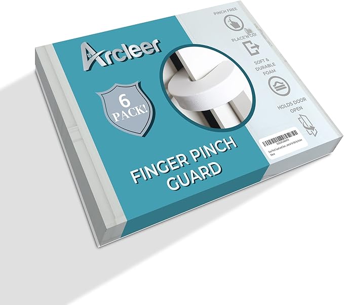 Door Pinch Guard and Door Slam Stopper 6pk. Use Safety Door Guard Made of Soft Foam to Keep Door Open. Serves As a Protector for Kids by Arcleer