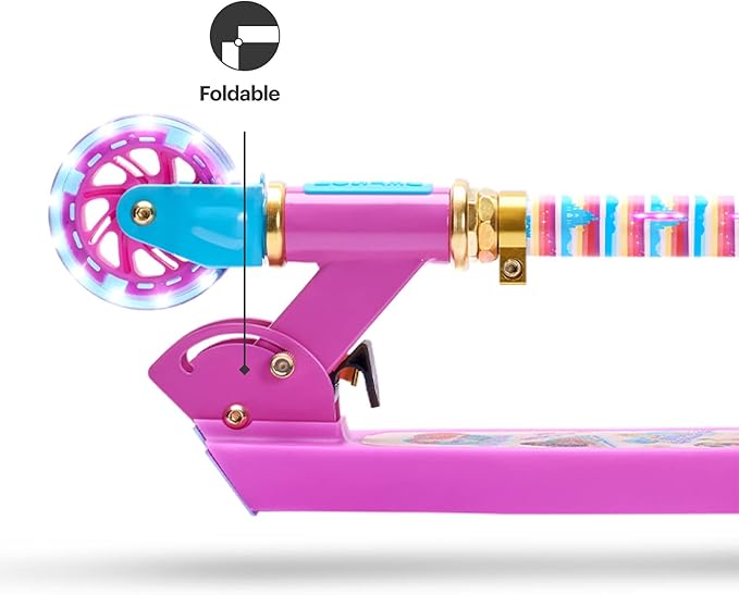 Jetson Character Kids Kick Scooter, LED Lights on Stem & Light-Up Wheels, Lightweight Frame, Height-Adjustable Handlebar, Lean-to-Steer System, Easy-Fold Mechanism