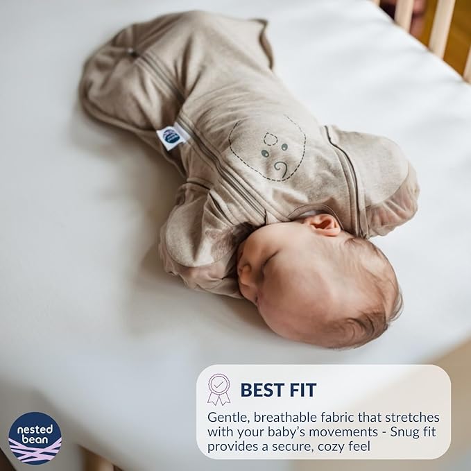 Nested Bean Air 6-in-1 Adaptable Baby Sleep Sack - Unweighted - Comfort & Safety for Natural Sleep, Preferred Arm Position Reduces Startle Reflex, Better for Baby, NB (7-13lbs) Sage