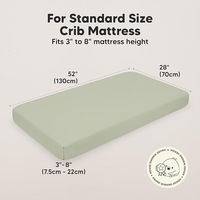 KeaBabies 2-Pack Organic Crib Sheets for Boys, Girls - 52x28 Fitted Crib Mattress Sheet Neutral, Breathable Jersey Cotton Cover for Baby Bed, Toddler Mattress, Soft & Cute Prints (Foxtrot)