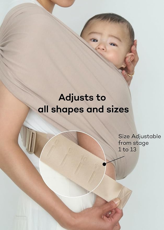 Konny Baby Carrier Flex SoftBreeze with Head Support - Adjustable, Easy to Wear Baby Wrap Sling, Perfect for Newborn Babies Essentials up to 44 lbs (XS-XL) - Blue Grey