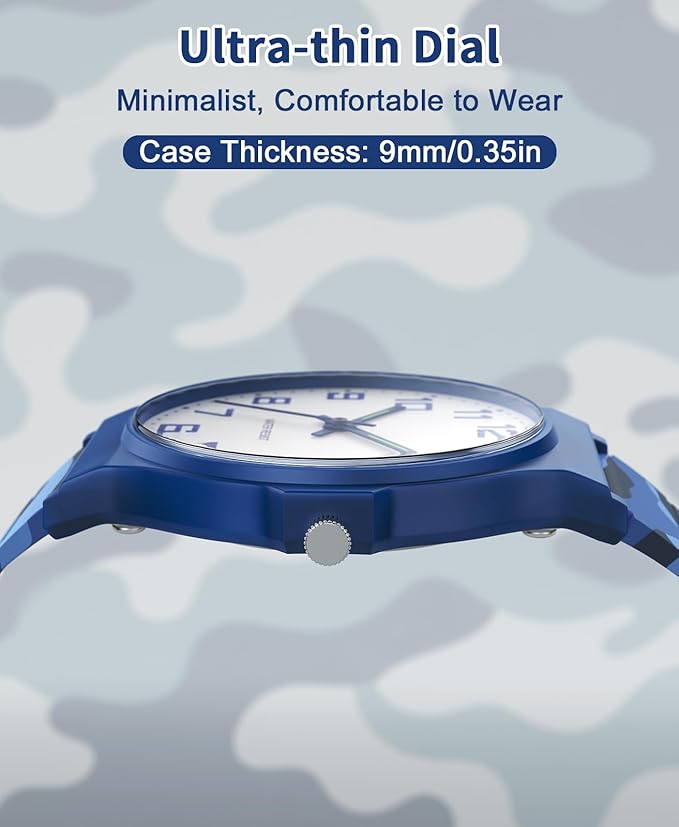 Kids Analog Watch Boys Girls, 30M Waterproof, Sports Watch for Boys, Easy to Read Children's Thin Dial Wrist Watches with Soft Band, for Ages 5-15 Kids Great Birthday Gifts Christmas Day