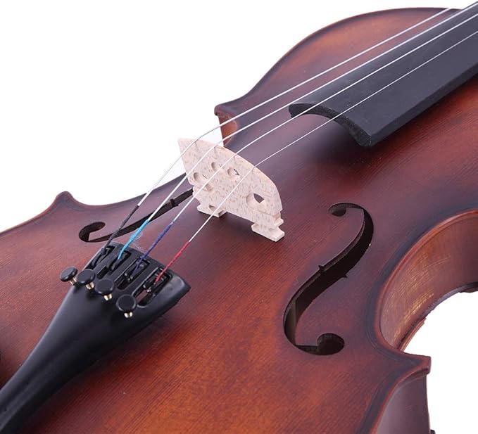 Ktaxon Violin 4/4 for Kids & Adults, Full Size Solid Wood Violin, Acoustic Fiddle with Portable Case and Accessories-Carefully Selected Solid Spruce Wood and Premium Ebony Fittings(Matte)
