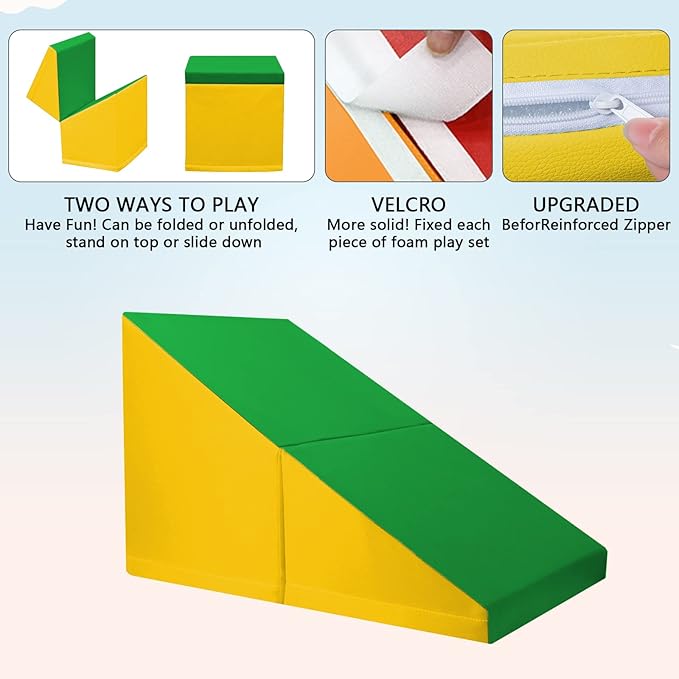 SURPCOS Foam Climbing Blocks for Toddlers - Soft Play Set for Toddlers 1-3 - Climbing Toys - Baby Climbing Gym - Great for All Ages (6 Pc Colorful Soft Play Area Set)