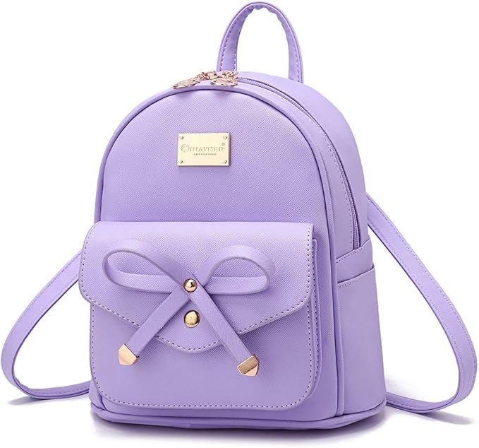 I IHAYNER Girls Bowknot Cute Leather Backpack Mini Backpack Purse for Women