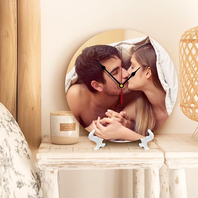 Generic Custom Clocks for Walls Personalized Clocks with Picture Customize Gifts for Kitchen Bathroom Home Creative, 10inch-25cm