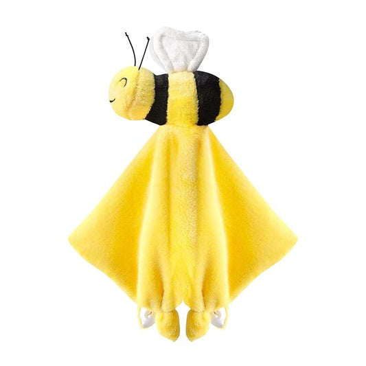 Pro Goleem Bee Loveys for Babies Soft Security Blanket Baby Snuggle Toy Stuffed Animal Blanket Unisex Lovie Baby Gifts for Infant and Toddler Yellow 12 Inch