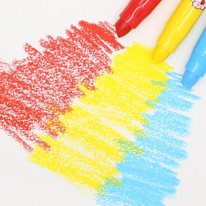 Lebze Jumbo Crayons for Toddlers, 6 Colors Washable Crayons, Easy to Hold Silky Large Crayon for Babies and Children, Safe Non Toxic