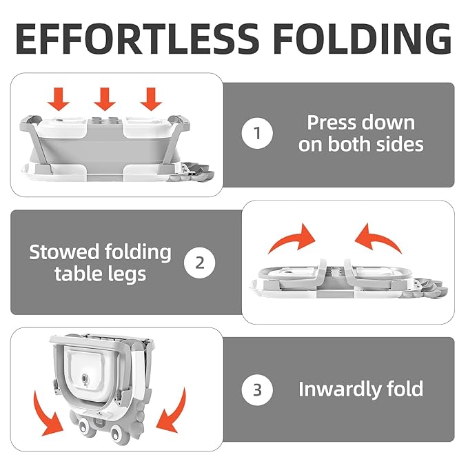 Collapsible Baby Bathtub for Newborns to Toddler with Real-time Temp Monitor & Floating Cushion,Portable Travel Tub for 0-36 Month, Foldable Baby Bath Tub for Infants Boy (Grey)