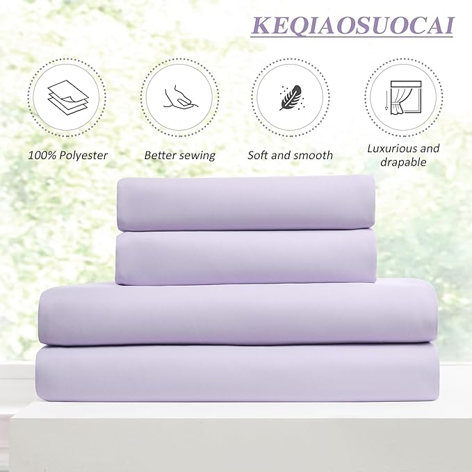 KEQIAOSUOCAI Pinch Pleated Lavender Blackout Curtains 72 Inches Long, Sound & Light Reducing Room Darkening Drape for Girl's Bedroom(Lavender, 2 Panels, W40 x L72)