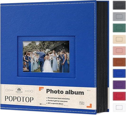 Popotop Photo Album 4x6 800 Pockets with Leather Hardcover Cover, Large Photo Album Binder Book with 80Pcs Pages for Family Travel Wedding Baby Gifts