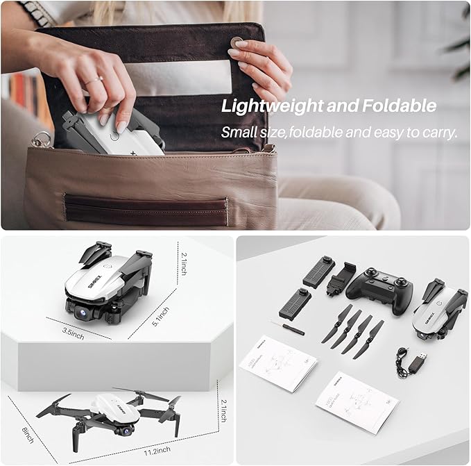 Drone With Camera 1080P for Kids And Adults, RC Quadcopter with Altitude Hold, Mini Drone With One Key Start, Waypoint Fly, Headless Mode, 3D Flip, 3 Speeds, Remote Control Drone for Beginners