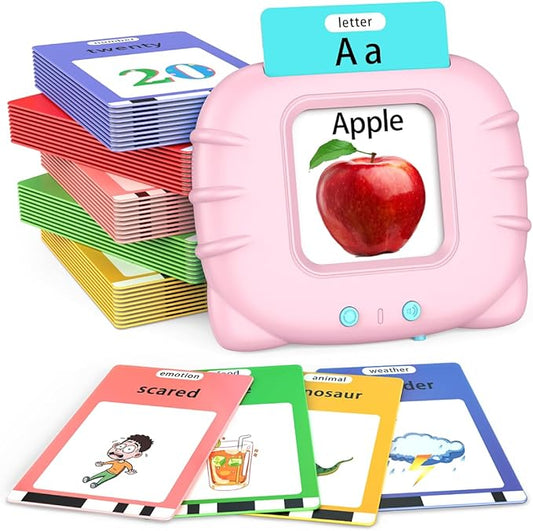 Educational Learning Toys - 520 Sight Words Talking Flash Cards, Autism Sensory Toys, Pocket Speech for Toddlers, Birthday Gift for 1 2 3 4 5 6 Year-Old Girls, Pink