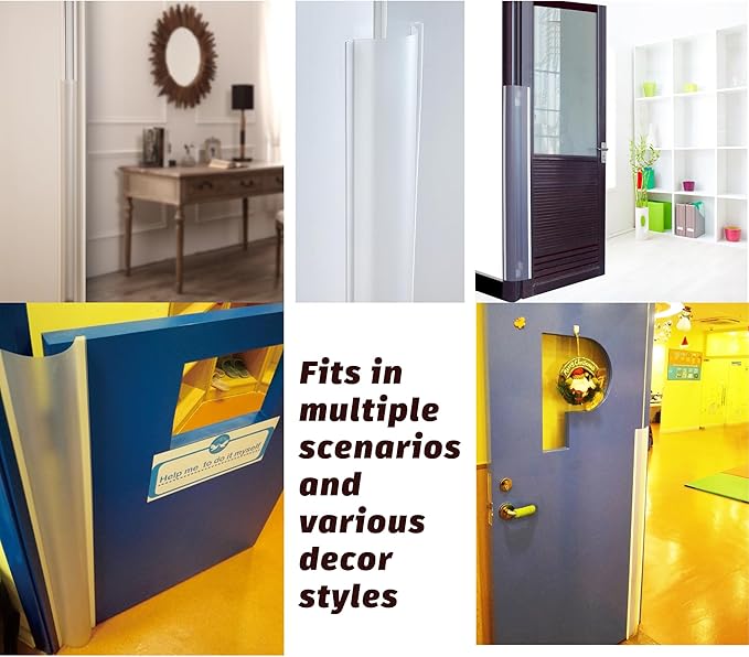 2PCS Baby Proofing Door Finger Pinch Protector Clear Door Jam Shield for Child Safety Finger Pinch Guard Hinge Protectors for Kids