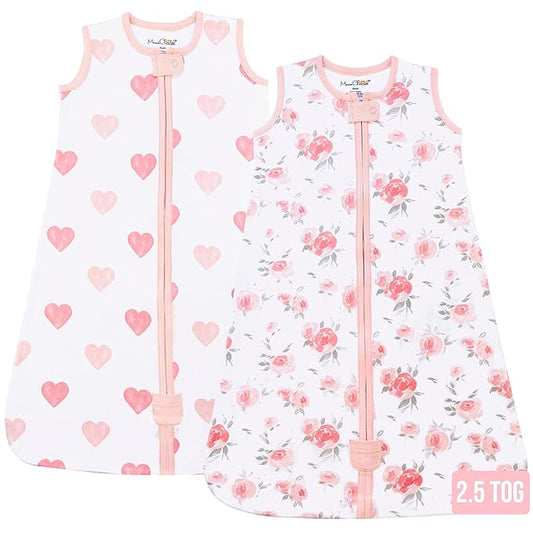 Mama Cheetah Baby Sleep Sack 2.5 TOG, Organic Cotton Baby Wearable Blanket with Two-Way Zipper, Swaddle Transition Baby Sleeping Bag for Newborn Infant Toddler Boy Girl, 12-18 Months