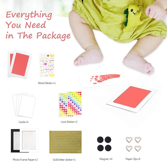 Inkless Baby Hand and Footprint Kit,Clean Touch Ink Pad for Baby Footprint Kit,No Mess Dog Paw Print Kit,DIY Footprint Ink for Baby Keepsake Gifts for Boys and Girls
