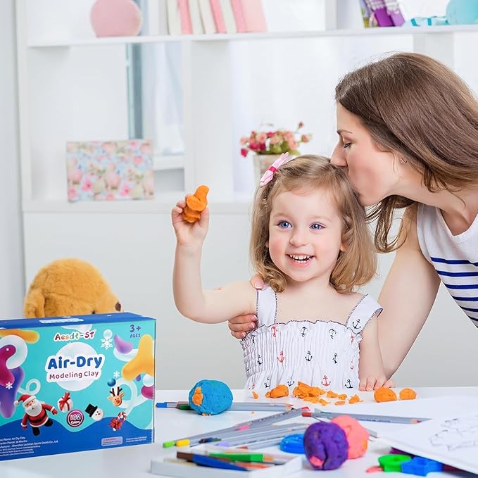 Air Dry Clay 102 Colors, Modeling Clay for Kids, Model Magic Clay, DIY Molding Clay Kit with Sculpting Tools, Soft and Non-Sticky, Arts and Crafts Gift for Boys Girls Kids