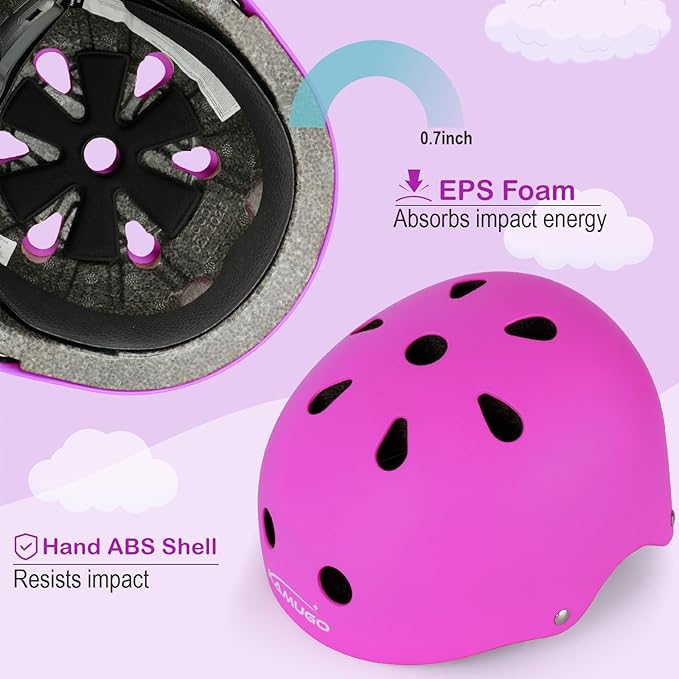 KAMUGO Kids Bike Helmet,Toddler Helmet Adjustable Kids Bicycle Helmet Girls Or Boys Ages 2-8/8-14 Years Old Multi-Sports for Cycling Skateboard Scooter