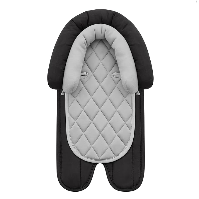 Pro Goleem Car Seat Head Support Infant, Soft Infant Car Seat Insert, 2 in 1 Carseat Head Support for Newborn, Perfect for Car Seat, Stroller, Swing, Bouncer, Gray and Black