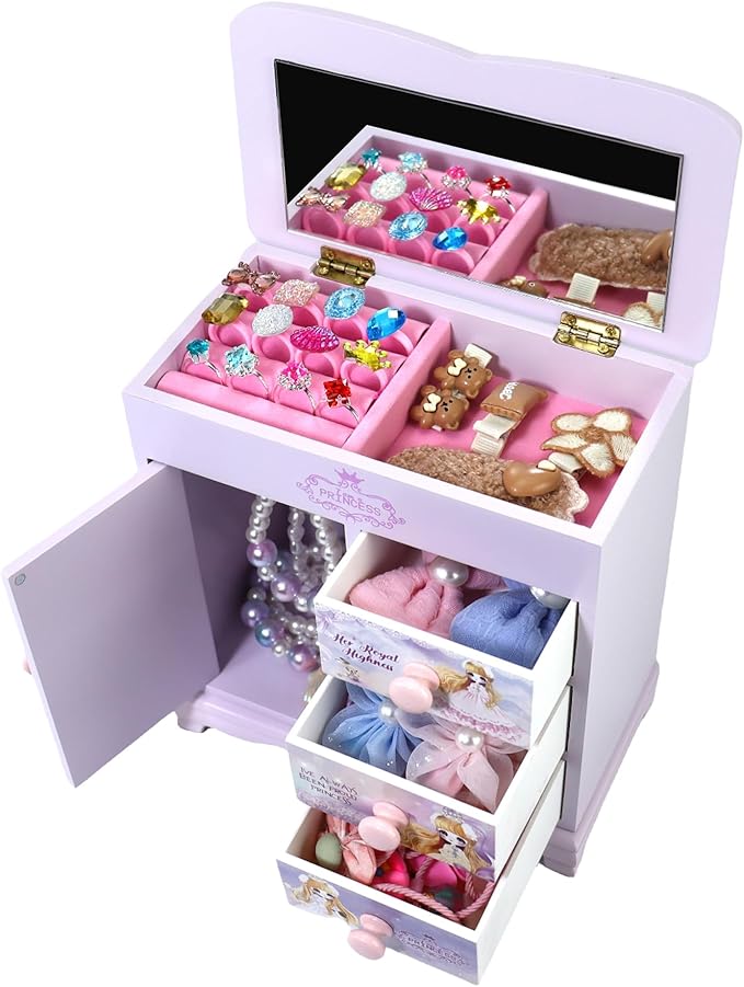 Children's Jewelry Box for Girls - Purple, Little Girl Birthday &