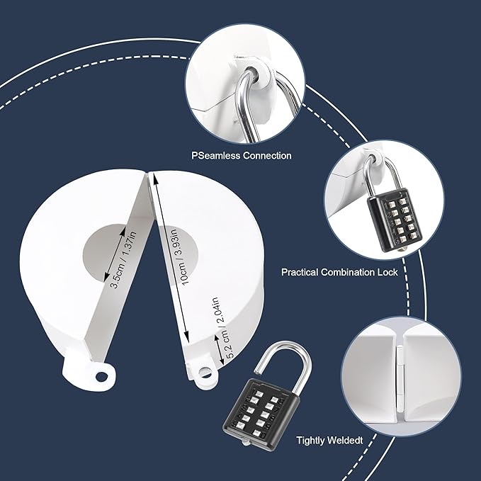 Door Knob Lockout DevicePadlock, Handle Lock Cover for Dementia/Child Safety, Faucet & Spigot LockWhite