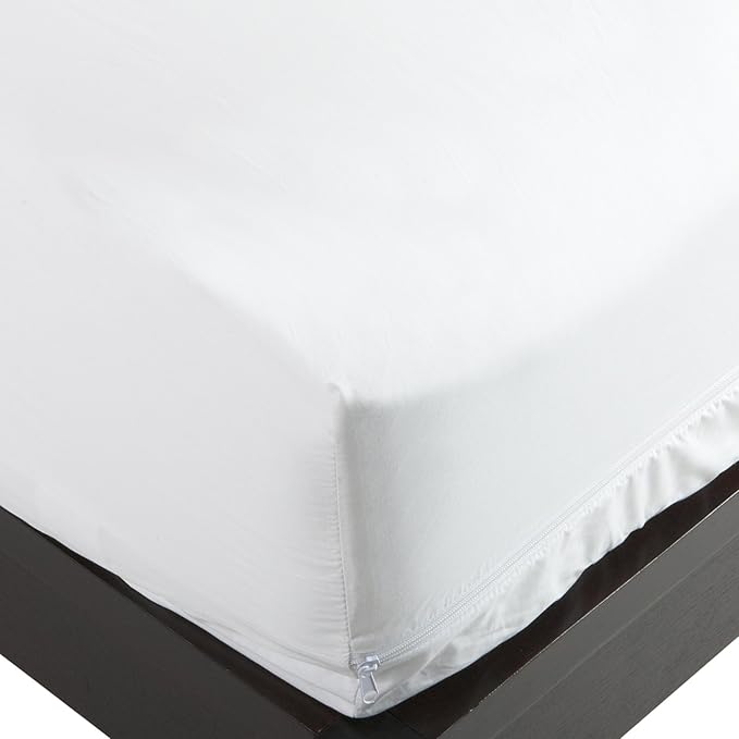 National Allergy Superior 100% Cotton King Mattress Protector Zippered - 78" x 80" x 9" - Hypoallergenic Bed Encasement - Breathable Dust Proof Cover - AAFA & Oeko-TEX Standard 100 Certified
