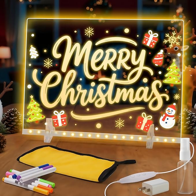 Lumiboard LED Drawing Board,Cosmody Light Up Drawing Board,Led Doodle Board for Kids,Christmas Party Favor Gifts Christmas Stocking Stuffers(13.7"*10")