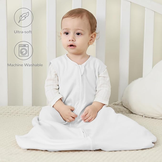 JELLYMONI Baby Sleep Sack 18-24 Months 100% Cotton Wearable Blanket, 0.5 TOG Soft Lightweight Toddler Sleeping Sack 3 Pack 2-Way Zipper Newborn Sleep Sacks