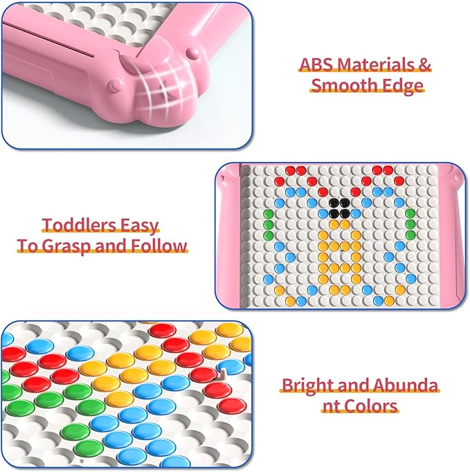 2-IN-1 Large Magnetic Drawing Board for Toddlers Kids, Magnetic Color and Number Maze, Magnetic Dot Art Board for Kids, Montessori Education Travel Toys for Boys Girls Age 3 4 5 6 7 8 Years Old