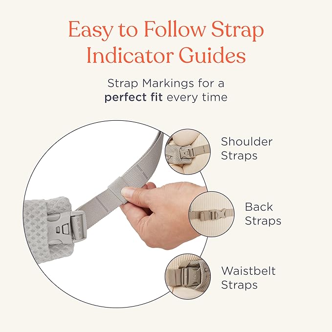 Ergobaby Omni Deluxe Baby Carrier Newborn to Toddler - Breathable Baby Carriers for Summer - All-Position Carrier with Enhanced Lumbar Support & Airflow (7-45 Pounds), Mesh, Pearl Grey