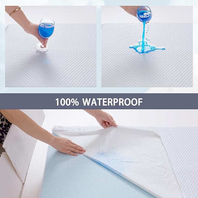 Lisara Baby Bassinet Mattress, 47 x 23.6 Dual Sided Gel Memory Foam Mattress with Waterproof, Removable Ice Silk Cover, Fit for ADOVEL, BabyBond, ANGELBLISS and ELEMARA Baby Bassinet Bedside Crib