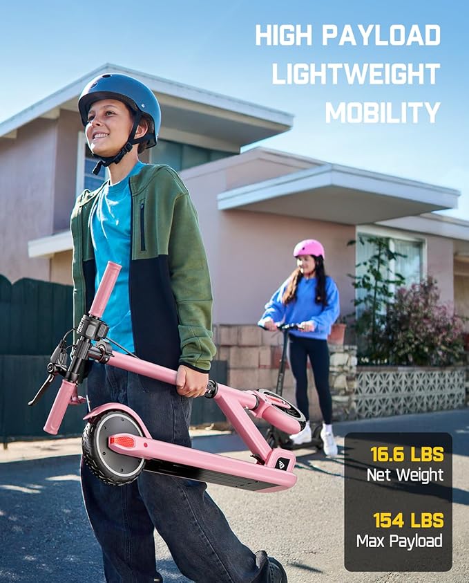 FanttikRide T9 Electric Scooter for Kids 4.3-5.6 ft, 7/10/12 MPH, LED Battery Level, Height Adjustable and Foldable, Electric Scooter for Kids, for Teenager, Up to 40 mins
