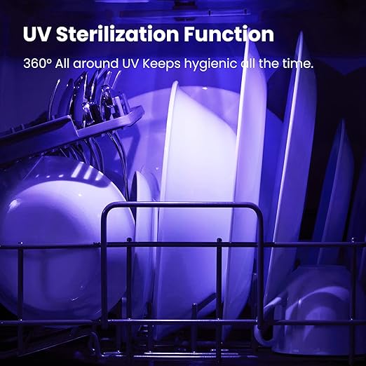 COMFEE' Countertop Dishwasher, Portable Dishwasher with 6L Built-in Water Tank, Mini Dishwasher with More Space Inside, 7 Programs, UV Hygiene& Auto Door Open, for Apartments, Dorms& RVs, White