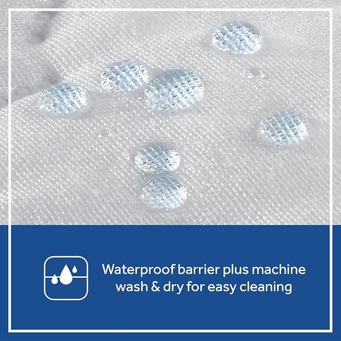 Sealy Baby 2-PACK Fitted Waterproof Infant Crib Mattress Protector Pad and Toddler Bed Cover, Durable and Comfortable Topper, Machine Washable and Dryer Friendly, 52x28”- White