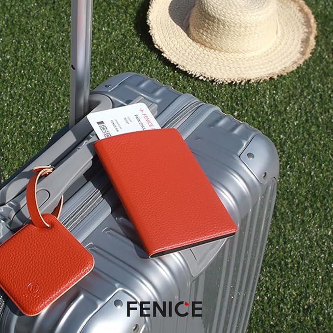 Fenice Classic Passport Cover Holder Wallet Case for Travel Essential RFID Blocking Vegan Leather Waterproof (GREEN)