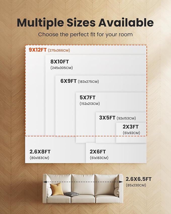 AMADA HOMEFURNISHING 9x12 Large Area Rug, Modern Abstract Living Room Rug with Non-Slip Backing & Short Pile, Washable Rug with Abstract Pattern for Living Room, Bedroom and Dinning Room, Brown